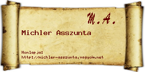 Michler Asszunta névjegykártya
